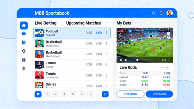 Antarmuka M88 Sportsbook yang Modern